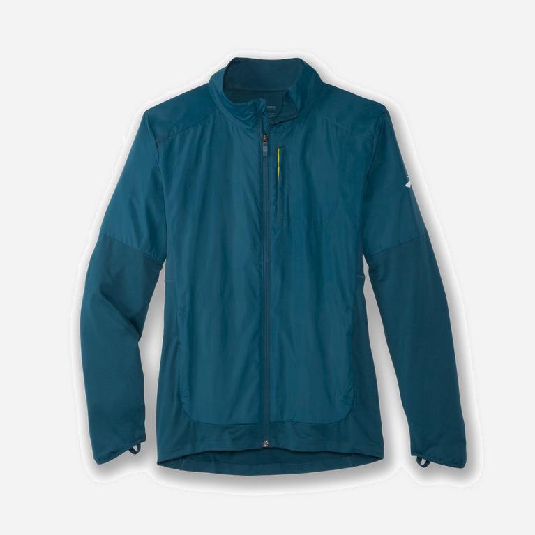 Brooks Fusion Hybrid Mens Running Jackets Ireland Alpine/SteelBlue (QXMD-05238)